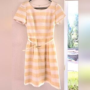 High Quality Japanese Striped Yellow and White Dress